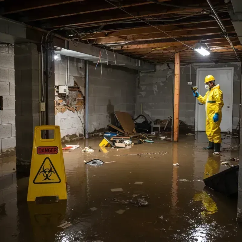 Flooded Basement Electrical Hazard in Sullivan, IN Property