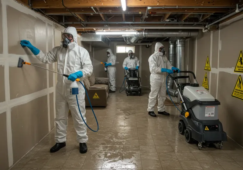 Basement Moisture Removal and Structural Drying process in Sullivan, IN